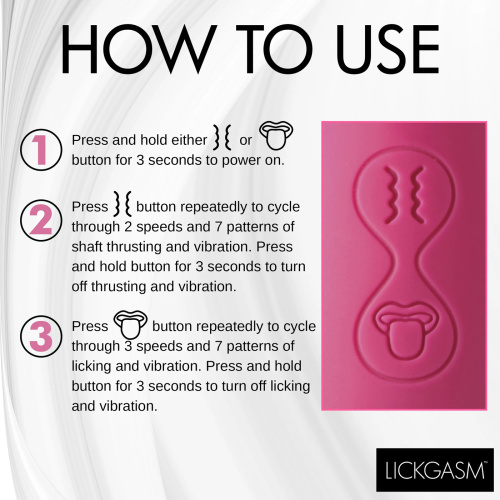 Tease and Please Thrusting and Licking Vibrator -  Fuchsia  2