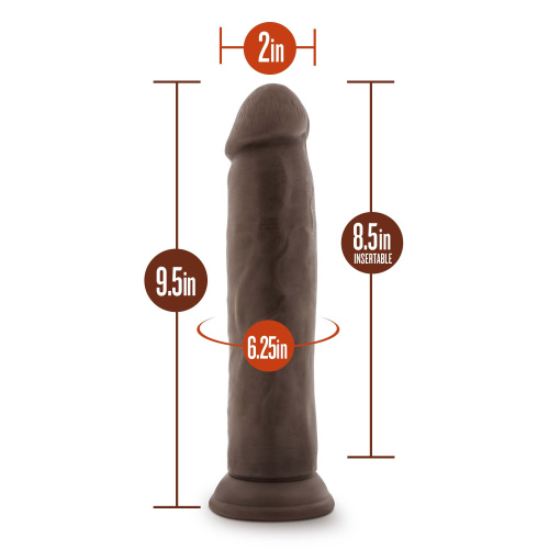 Dr. Skin Plus - 9 Inch Posable Thick Dildo -  Chocolate  4