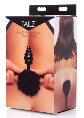 Black Bunny Tail Anal Plug  3