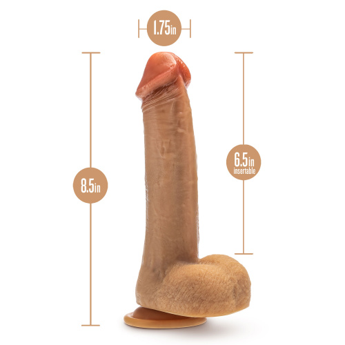 Dr. Skin Silicone - Dr. Phillips - 8.5 Inch  Thrusting Dildo - Tan  4