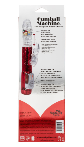 Naughty Bits Cumball Machine Thrusting Jack Rabbit Vibrator - Red  2
