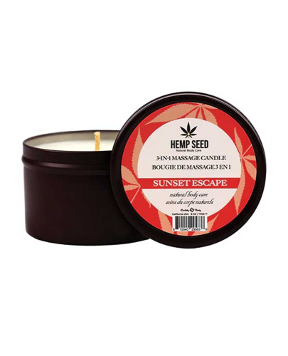 Hemp Seed 3-in-1 Massage Candle - Sunset Escape 6 Oz  2