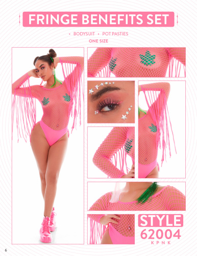 Fringe Benefits 2pc Set - One Size - Pink  2