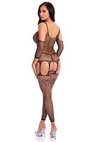 In My Head Net Bodystocking - One Size - Black