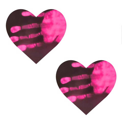 Neon Pinky Tink Temperature Reactive Heart Nipple Cover Pasties  3