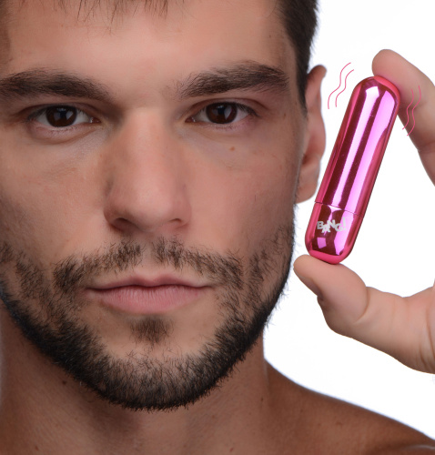 10x Rechargeable Vibrating Metallic Bullet - Pink  3