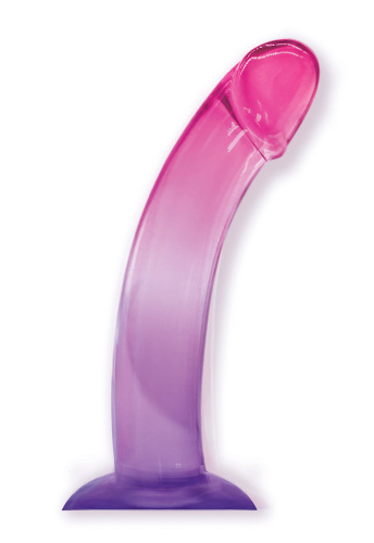 Shades, 8.25" Smoothie Jelly Tpr Gradient Dong - Purple and Pink  2