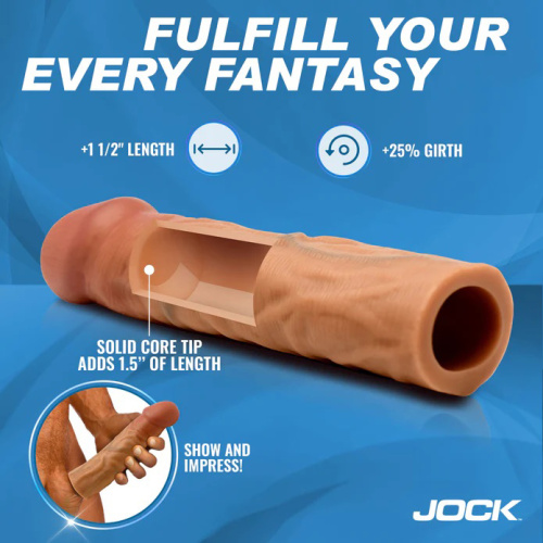 Jock 1.5" Silicone Penis Extension Sleeve - Medium  3