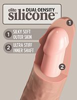 King Cock Elite 7 Inch Silicone Dual Density Cock - Light