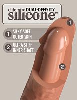 King Cock Elite 8 Inch Silicone Dual Density Cock - Tan