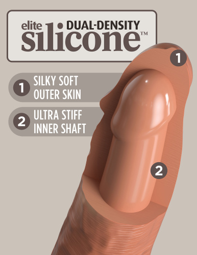 King Cock Elite 8 Inch Silicone Dual Density Cock - Tan  5