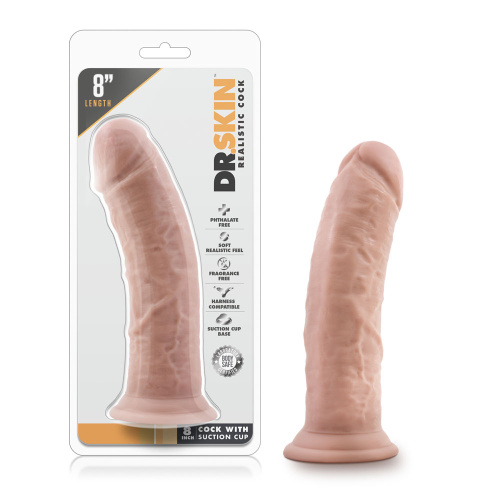 Dr. Skin - 8 Inch Cock W / Suction Cup - Vanilla  3