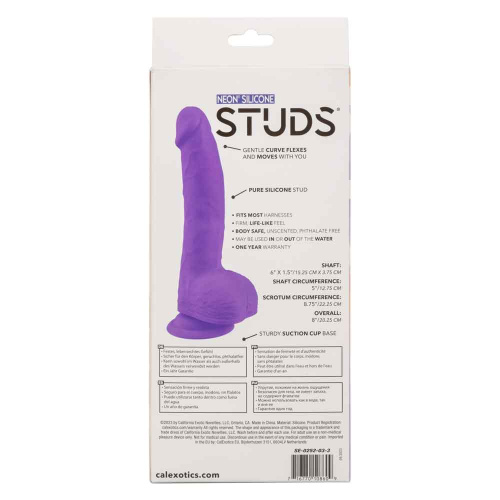 Neon Silicone Studs 6 Inch - Purple  2