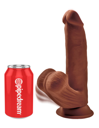 8 Inch Triple Density Cock With Swinging Balls -  Brown  3