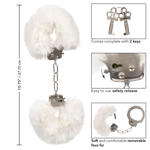 Ultra Fluffy Furry Cuffs - White  4