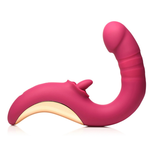 Tease and Please Thrusting and Licking Vibrator - Fuchsia  2