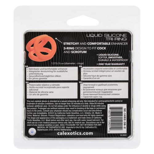 Alpha Liquid Silicone Tri-Ring - Orange Orange  2