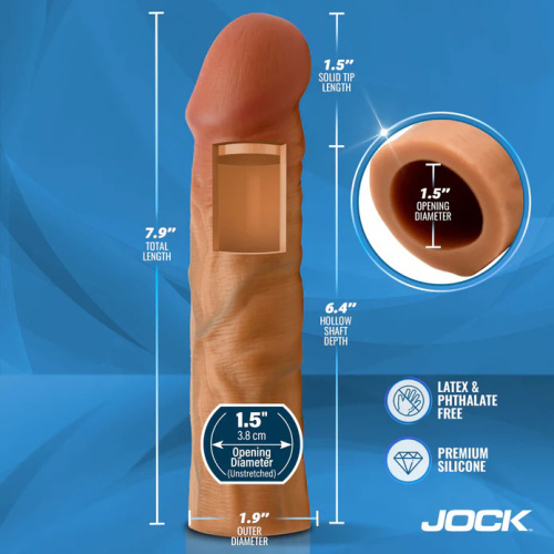Jock 1.5" Silicone Penis Extension Sleeve - Medium  4
