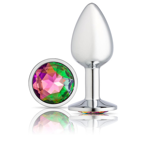 Cloud 9 Novelties Gems Silver Chromed Anal Plug - Medium  2