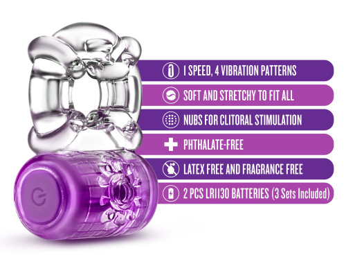 Play With Me - One Night Stand Vibrating C-Ring -  Purple  5