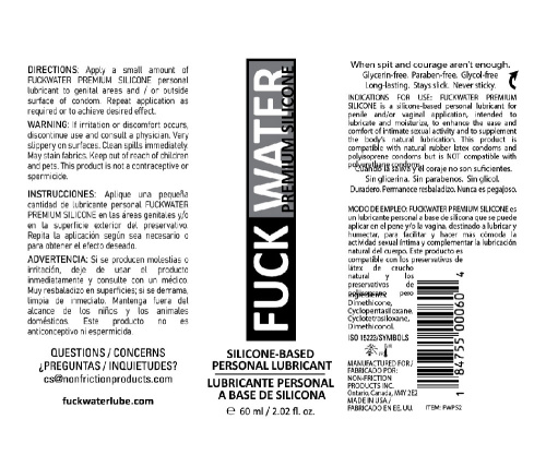 Fuck Water Premium Silicone Lubricant - 2 Fl. Oz.  2