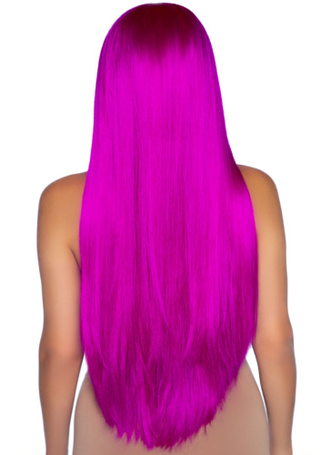 33 Inch Long Straight Center Part Wig - Raspberry  2