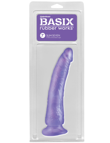 Basix Rubber Works - Slim 7 Inch With Suction Cup - Purple  2