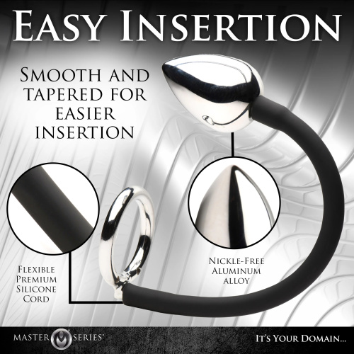 Tug Plus Plug Cock and Ball Ring With Anal Plug - Black  3