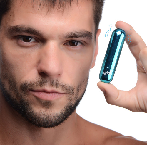 10x Rechargeable Vibrating Metallic Bullet - Blue  4