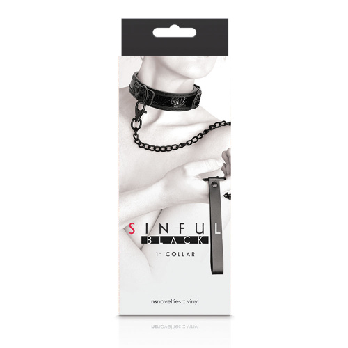 Sinful - 1 Inch Collar - Black  2
