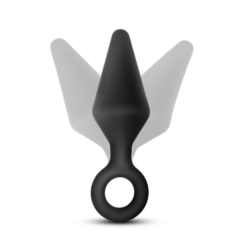 Anal Adventures Platinum - Silicone Loop Plug -  Large - Black  4