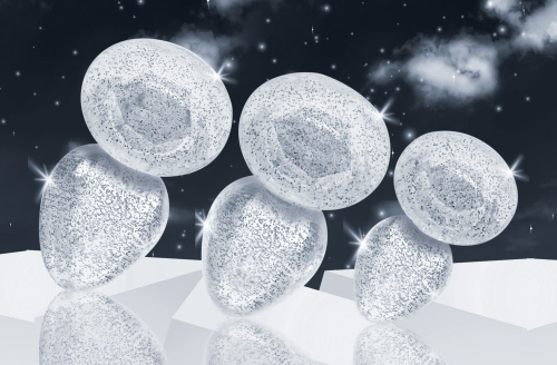 Glitter Gem Anal Plug Set - Silver  2