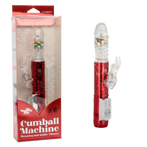 Naughty Bits Cumball Machine Thrusting Jack Rabbit Vibrator - Red  5