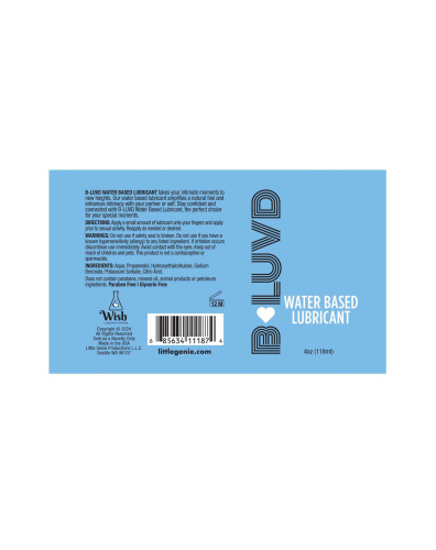 B-Luvd Water-Based Lubricant 4oz  2