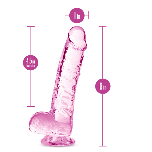 Naturally Yours - 6 Inch Crystalline Dildo - Rose  2