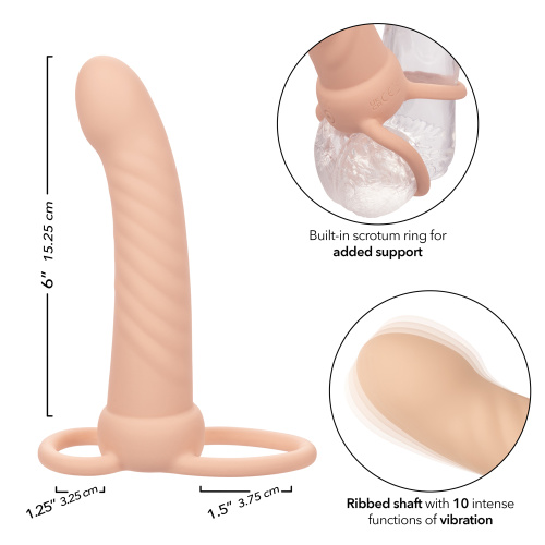 Performance Maxx Rechargeable Ribbed Dual Penetrator - Ivory  2