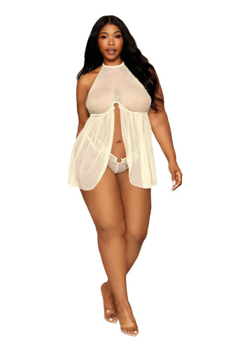 Babydoll and G-String - Queen Size - Daffodil  2