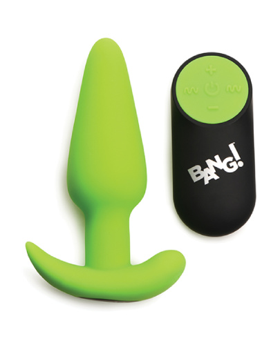 Glow in the Dark Butt Plug With Remote - Green  3