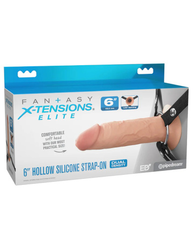 Fantasy X-Tensions Elite 6" Silicone Hollow Strap Dual Density - Light  2