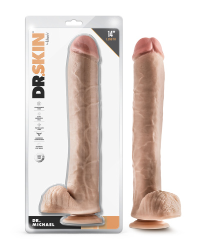 Dr. Skin - Dr. Michael - 14 Inch Dildo With Balls  - Beige  2