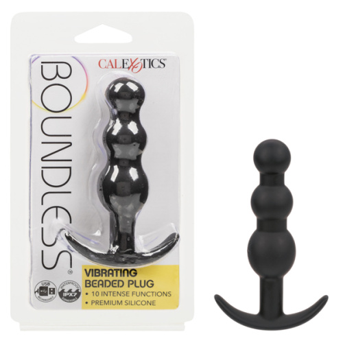 Boundless Vibrating Beaded Plug - Black  4