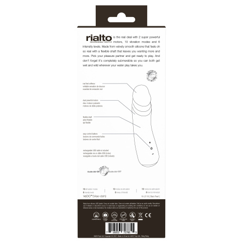 Rialto Rechargeable Vibrator - Black  4