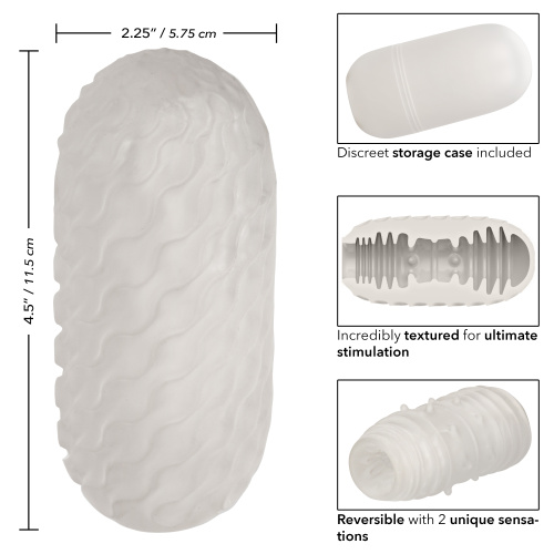 Boundless Reversible Ribbed Stroker - Clear  5