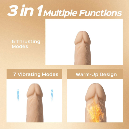 Luis-App Controlled 8.5" Real Thrusting Dildo With Clit Licker  3