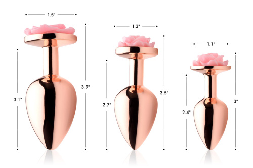 Pink Rose Gold Anal Plug - Large  4
