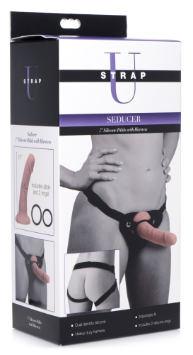 Seducer 7 Inch Silicone Dildo With Harness  2