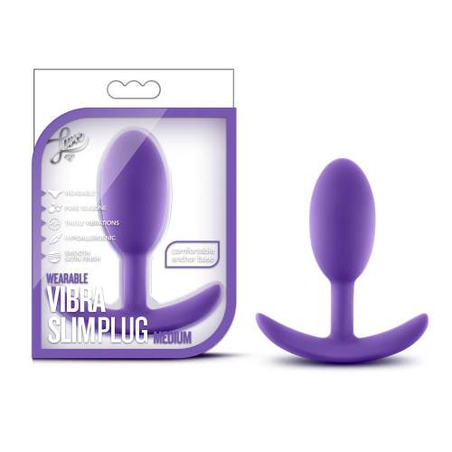 Luxe - Wearable Vibra Slim Plug - Medium - Purple  3