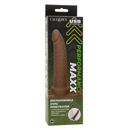 Performance Maxx Rechargeable Dual Penetrator - Brown  2