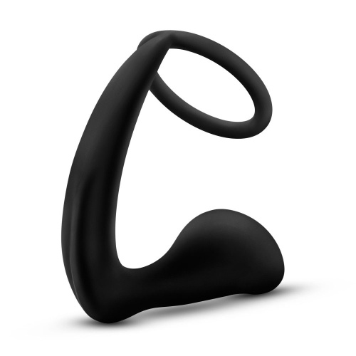 Anal Adventures - Platinum - Cock Ring Plug -  Black  5