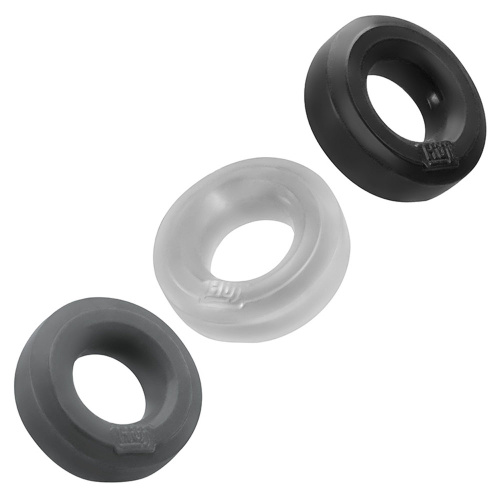 Hunkyjunk Huj3 C-Ring 3 Pk - Tar / Multi  2